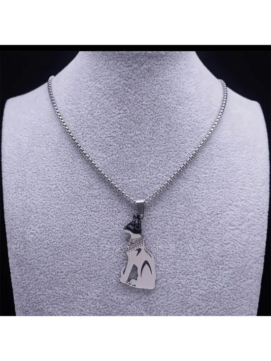Jewelry - EGYPTIAN Cat Goddess Necklace Stainless Steel in Silver or Gold